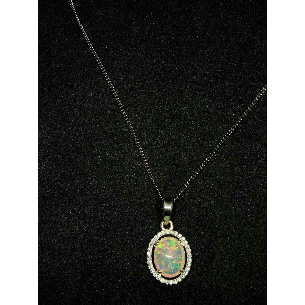 925 Sterling Silver Opal Pendant