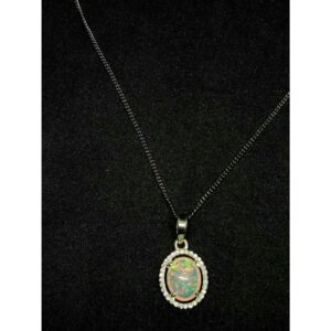 925 Sterling Silver Opal Pendant