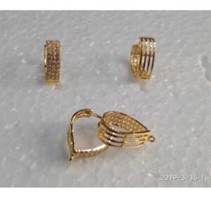 18KT Gold Double Line CZ Bali