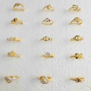 18KT Gold Fancy CZ Ladies Ring Designs