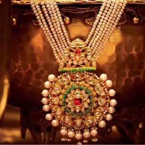 Antique Gold Pearl Necklace Set