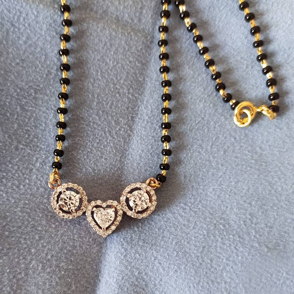 925 silver trio roundand heart halo magalsutra