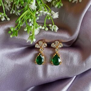 925 silver ruby pear dangle and drop screw back earrings