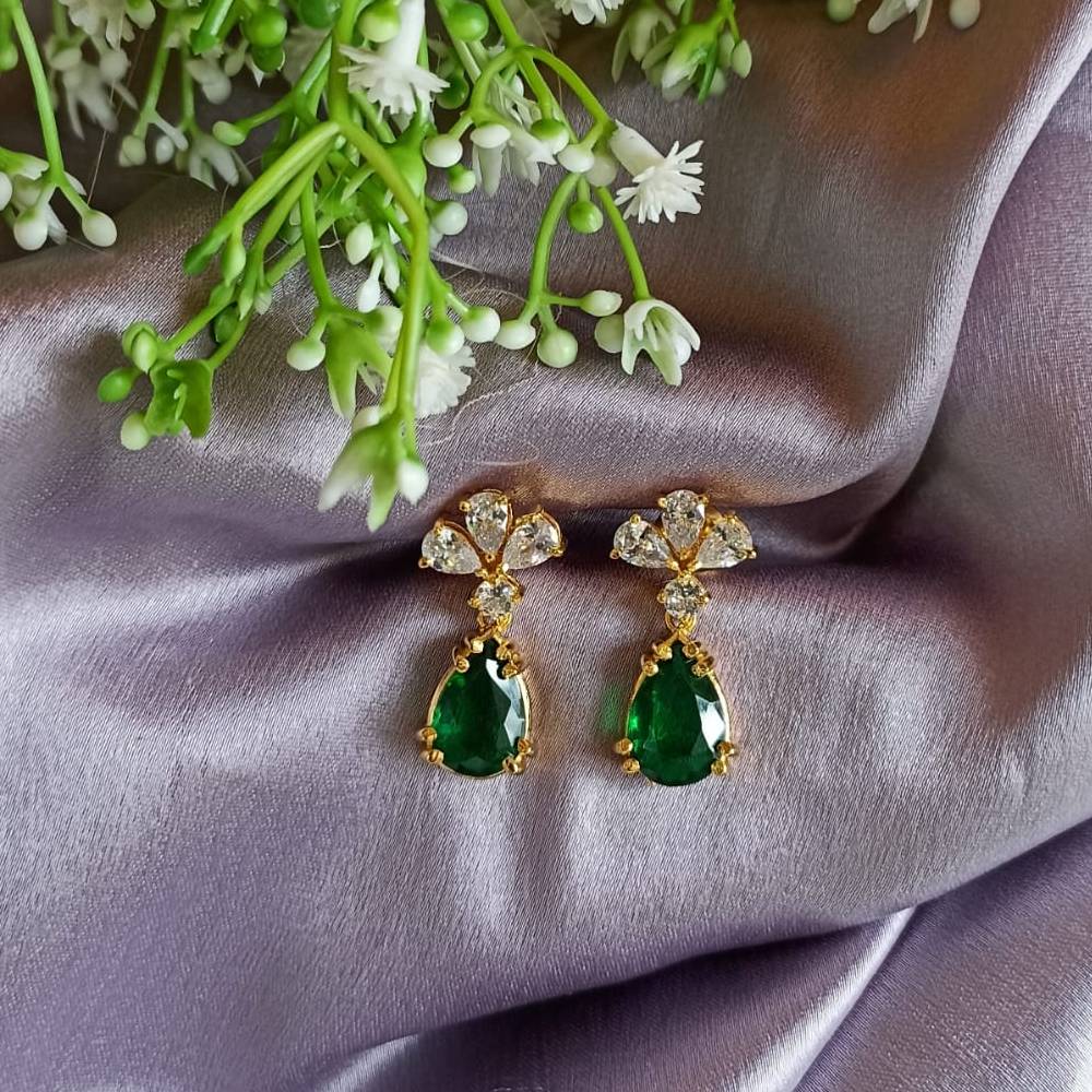 925 silver ruby pear dangle and drop screw back earrings