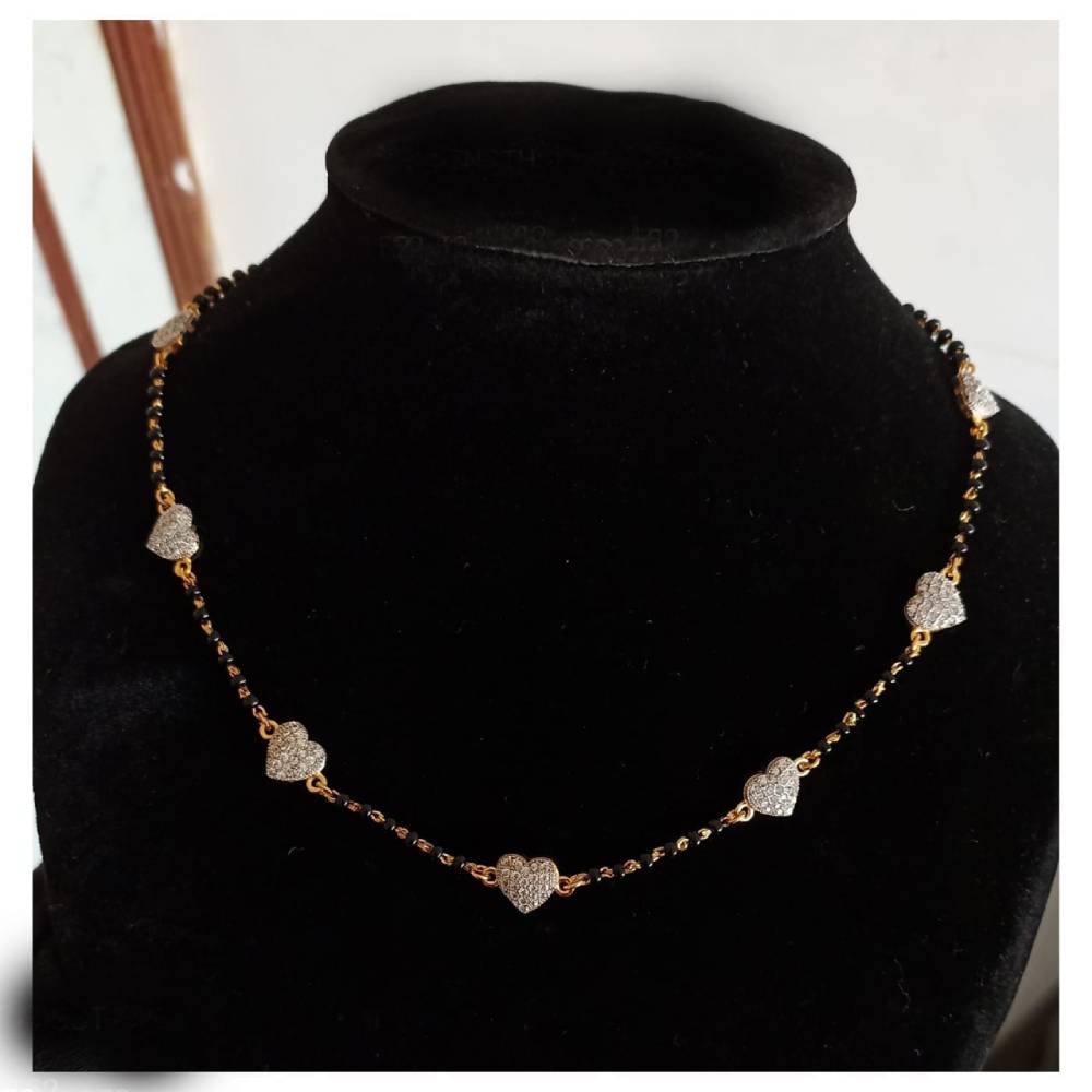 925 silver heart tanmaniya magalsutra