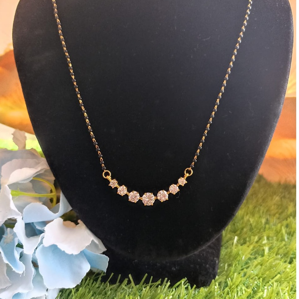 925 silver 7 solitaire mangalsutra with chain