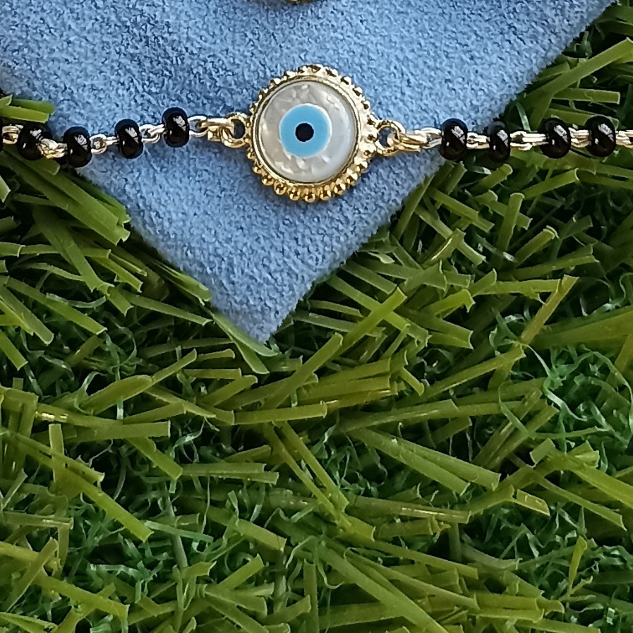 925 silver evil eye charm bracelet foe kids