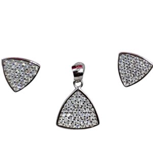 925 silver tringle pendant with earrings