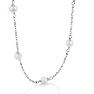 pearl chain with link chain 925 silver
