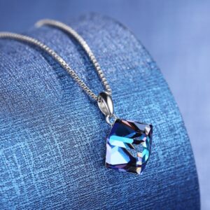 925 silver crystal pendant with box chain