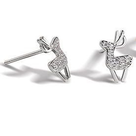 925 silver deer earrings