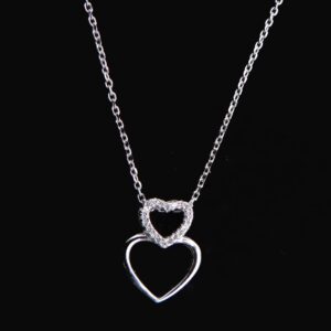 925 silver combo heart with link chain