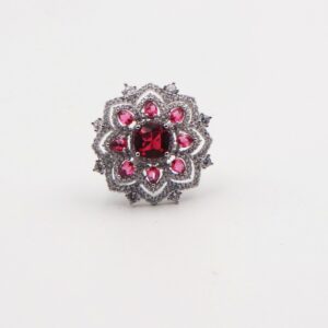 925 cocktail ring with ruby