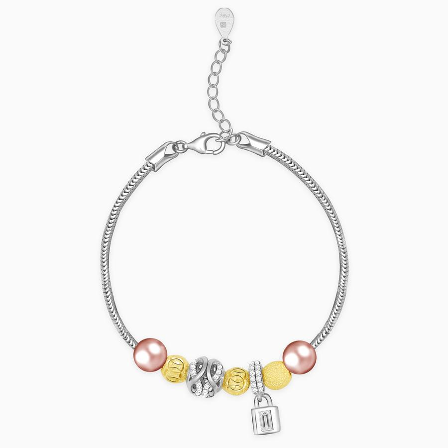 Triple Tone with Lock and Beaded Bracelet