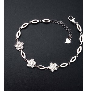 925 silver shining flower bracelet