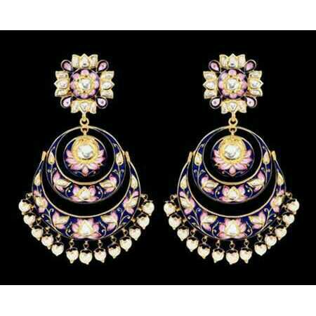 22K/916 Gold Enemal Ladies Earrings