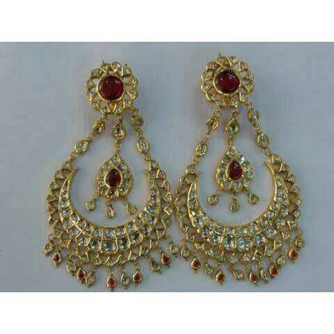 22K/916 Gold Kundan Ladies Earring