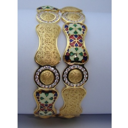 916 GOLD CNC MINA BANGLES