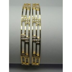 916 GOLD CNC CZ STONE FANCY BANGLES