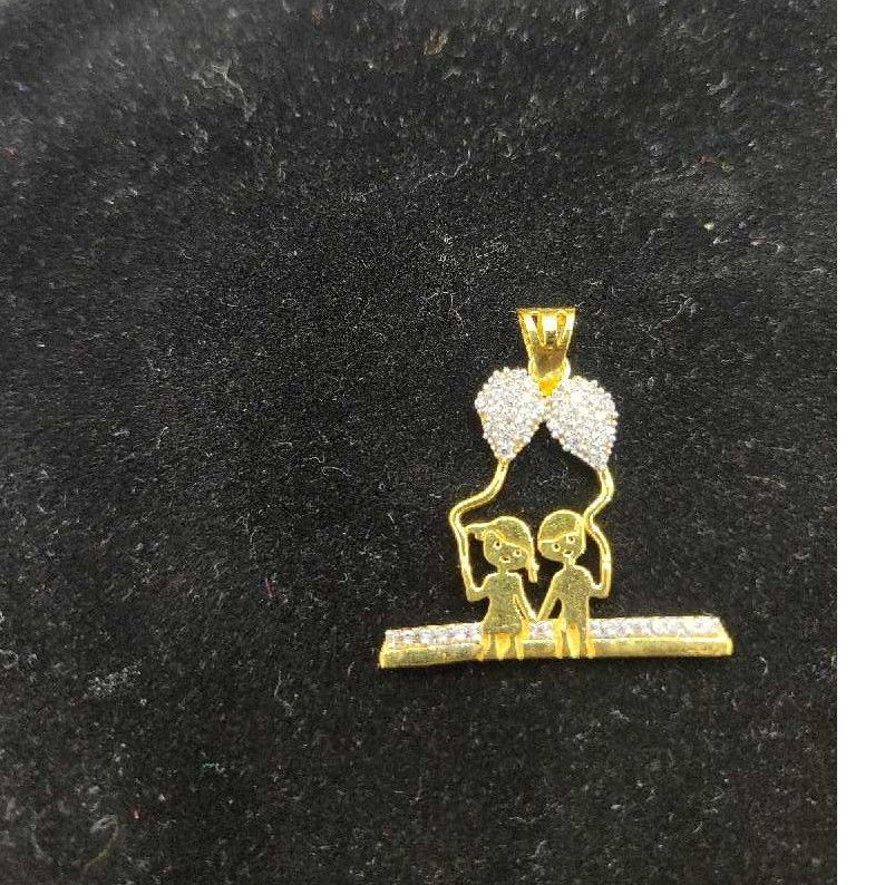 18KT Gold Antique Couple Pendant Set