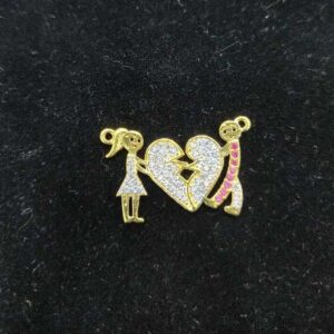 Elegant Gold Love Pendant For Couple
