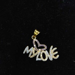 Antique Love Letter Gold Diamond Pendant