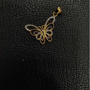 Butterfly Shape Gold Diamond Ladies Pendant