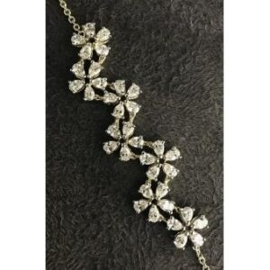 flower Pattern 9Kt Swarovski Bracelet