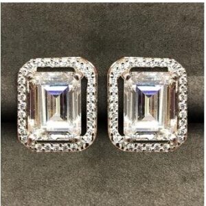 Classic Square Shape 9KT Swarovski Earring