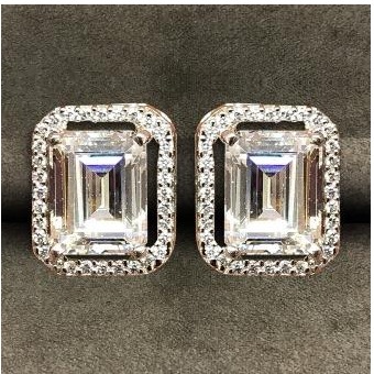 Classic Square Shape 9KT Swarovski Earring