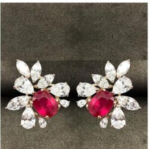 9kt Swarovski Earring With Flower Shape