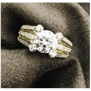 9KT Classic Swarovski Ladies Ring