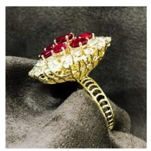Elegant Modern Style 9KT Diamond Ring