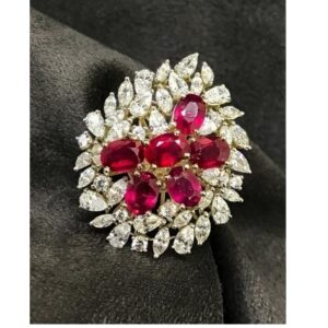 Elegant Modern Style 9KT Diamond Ring