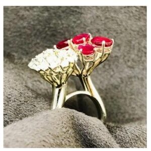 Antique Style 9KT Swarovski Ring