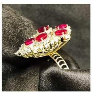 9KT Kundan Style  Swarovski Ring