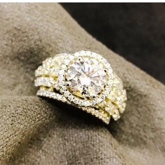 9KT Antique Style Swarovski Ladies Ring