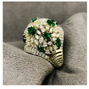 9KT Kundan Style Swarovski Ladies Ring