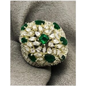 9KT Kundan Style Swarovski Ladies Ring