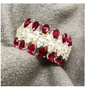 9KT Classic Swarovski Ladies Ring