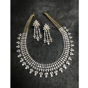 Leaf Shape 9KT Swarovski Necklace Set