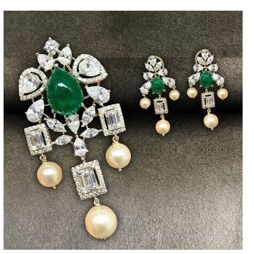 Designer 9kt Swarovski Pendant set