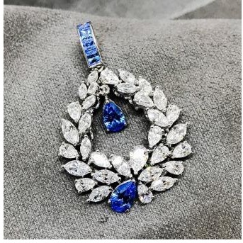 Antique 9KT Swarovski Ladies Pendant