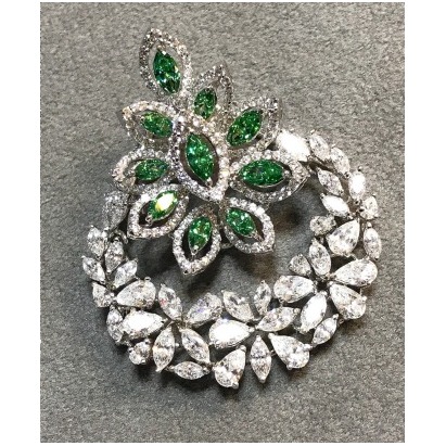 9KT Floral Swarovski Pendant Set