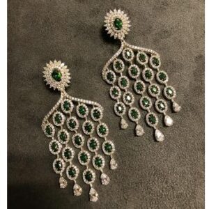 9KT Diamond Fancy Long earring
