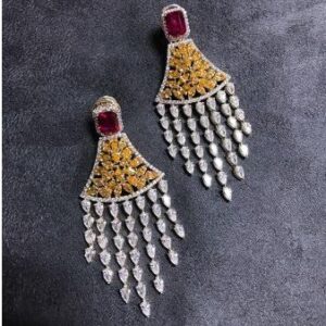 Antique 9KT Ladies Swarovski Earring