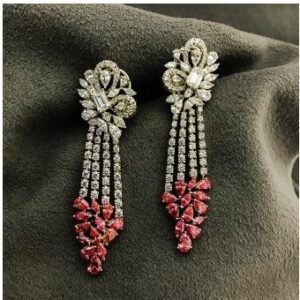 Indian Classic 9Kt Long Swarovski Earring