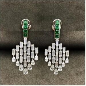 Designer 9KT Swarovski Long Earring