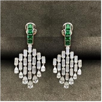 Designer 9KT Swarovski Long Earring