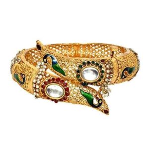 22KT Gold Antique Colorful Ladies Kada